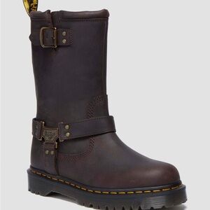Dr. Martens ANISTONE HI LEATHER BIKER BOOTS
